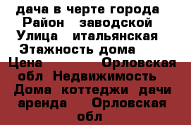 дача в черте города › Район ­ заводской › Улица ­ итальянская › Этажность дома ­ 1 › Цена ­ 15 000 - Орловская обл. Недвижимость » Дома, коттеджи, дачи аренда   . Орловская обл.